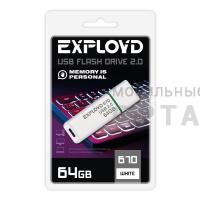 USB  64GB  Exployd  670  белый USB  64GB  Exployd  670  белый