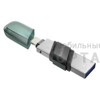 Флешка USB3.1 256GB SanDisk Flip iXpand (Type A + Lightning)  голубой/серебро Флешка USB3.1 256GB SanDisk Flip iXpand (Type A + Lightning)  голубой/серебро