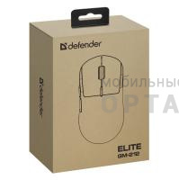 Беспроводная игровая мышь DEFENDER Elite GM-212, 6D,26000dpi, 3в1,400мАч, RGB, черный (1/36)