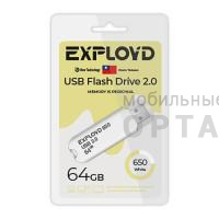 Флешка USB 64 Гб Exployd  650  белый Флешка USB 64 Гб Exployd  650  белый