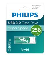 Флешка USB 256 Гб Philips VIVID3.0, USB3.0, белый, зеленая вставка