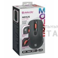 Мышь беспроводная DEFENDER Nexus MS-195, 4 кнопки,800-1600 dpi, черный (1/40) Мышь беспроводная DEFENDER Nexus MS-195, 4 кнопки,800-1600 dpi, черный (1/40)