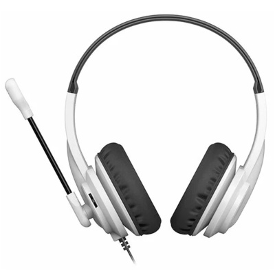 Наушники проводные A4TECH HU-10 черный/белый 2м накладные USB оголовье