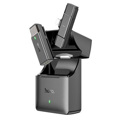 Микрофон беспроводной HOCO S31, Stream, соединение 2.4G, Lightning,  черный